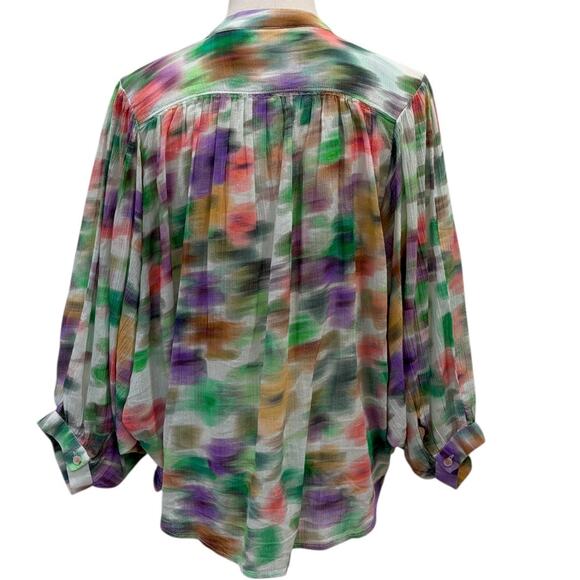 Anthropologie Pilcro The Sidney Batwing Blouse In Watercolor - Picture 3 of 7